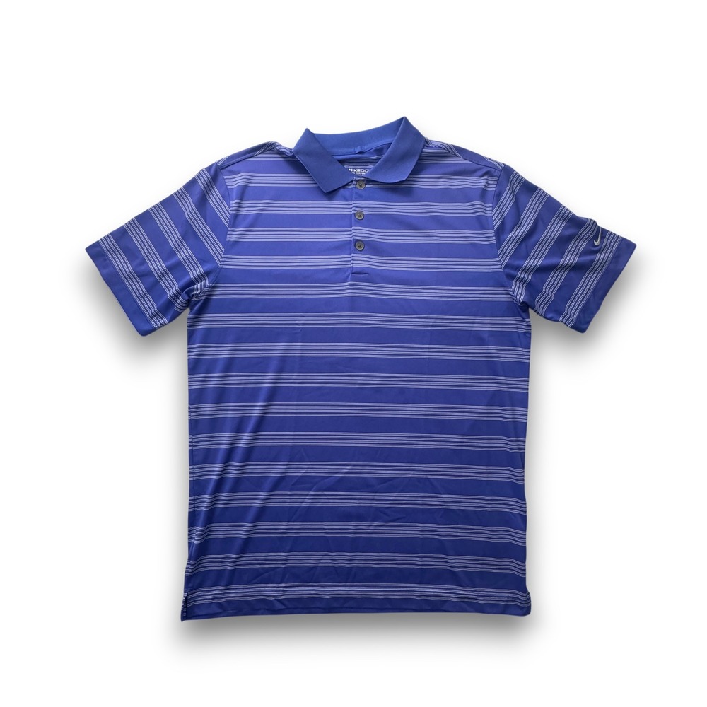 Nike Golf Tour Performance Dri-FIT Striped Polo Shirt Blue Mens M 452505-518